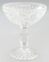 Ólomkristály talpas kínáló. Jelzés nélkül, hibátlan, m: 18,5 cm