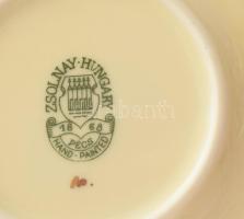 Zsolnay pillangó mintás gyűrűtálka, jelzett, hibátlan, d: 8,5 cm