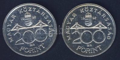 1992. 200Ft Ag "MNB" (2x) T:BU,2
