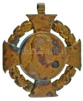 1908. &quot;Katonai Jubileumi Kereszt&quot; aranyozott bronz kitüntetés mellszalag és fül nélkül T:F patina Hungary 1908. &quot;Diamond Jubilee Cross for the Armed Forces&quot; gilt bronze decoration without ribbon and ring C:F patina NMK 269.