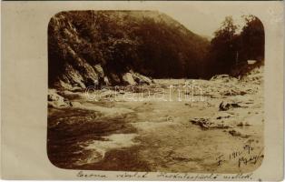 1912 Herkulesfürdő, Baile Herculane; Cserna folyó / Cerna river. photo