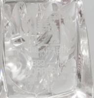 1989 Hadeland Borregaard kristály medve figura. Hibátlan, m: 9,5 cm