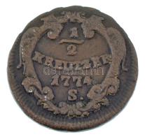 1774S 1/2kr Cu "II. József" T:VF
Hungary 1774S 1/2 Kreuzer Cu "Joseph II" C:VF