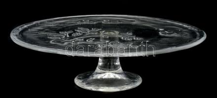 Talpas üveg tortatál, formába préselt, hibátlan d: 34 cm