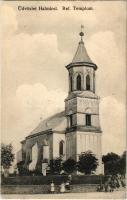 1917 Halmi, Halmeu; Református templom. Liebeck és Grosz kiadása / Calvinist church (ázott sarok / wet corner)