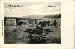 1908 Zilah, Zalau; Király utca. Seres Samu kiadása / street