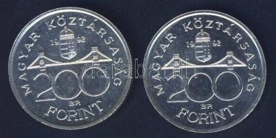 1992. 200Ft Ag "MNB" (2x) T:BU,2