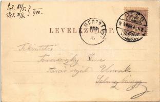 1900 Dés, Dej; Szent Ferencrendiek palotája. Gálócsi Samu kiadása / palace of the Order of Saint Fra...