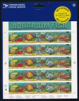 Aquarium fish self-adhesive minisheet in original packaging, Akváriumi halak öntapadós kisív eredeti csomagolásban