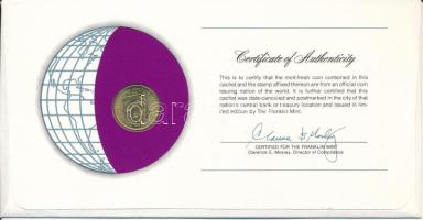 Dominika 1965. 5c "Nemzetek pénzérméi" felbélyegzett borítékban, bélyegzéssel T:AU
Domini...