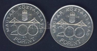 1994. 200Ft Ag "Deák" (2x) T:BU,2