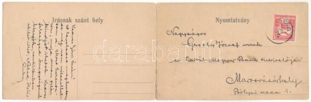 1912 Nadrág, Nadrag, Steinacker; vasgyár. 2-részes kinyitható panorámalap, Rusz Árpád kiadása / iron...