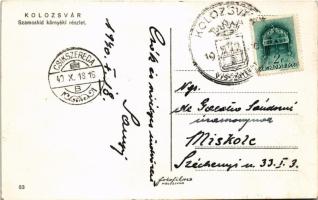 1940 Kolozsvár, Cluj; Szamos-hídkörnyéki részlet, Urania palota, filmszínház, mozi, Simon üzlete, au...