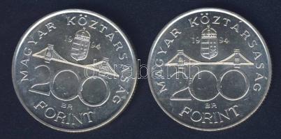 1994. 200Ft Ag "Deák" (2x) T:BU,2