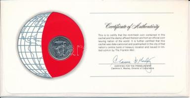 Antigua 1965. 25c "Nemzetek pénzérméi" felbélyegzett borítékban, bélyegzéssel T:AU
Antigu...