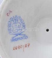 Herendi Apponyi purpur mintás kétfüles fedeles váza. Jelzett,hibátlan, m: 25,5 cm