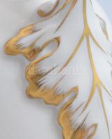 Herendi Apponyi purpur mintás kétfüles fedeles váza. Jelzett,hibátlan, m: 25,5 cm