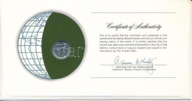 Saint Vincent 1965. 10c "Nemzetek pénzérméi" felbélyegzett borítékban, bélyegzéssel T:AU
...