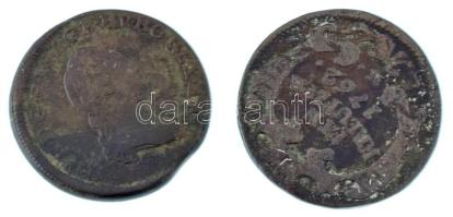 1762K 1kr Cu "Mária Terézia" + Ausztria 1781A 1kr Cu "II. József" T:F patina, ph