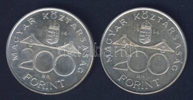 1994. 200Ft Ag "Deák" (2x) T:BU,2