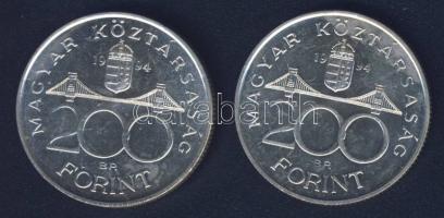 1994. 200Ft Ag "Deák" (2x) T:BU,2