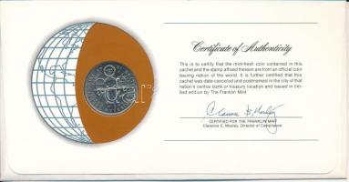 Saint Kitts 1965. 50c "Nemzetek pénzérméi" felbélyegzett borítékban, bélyegzéssel T:UNC,AU...