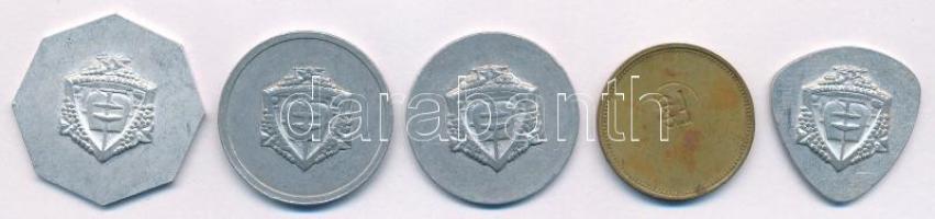 ~1960-1980. "Miskolci Vendéglátóipari Vállalat - Étkezés" Al bárca (4db/3xklf) + DN "...