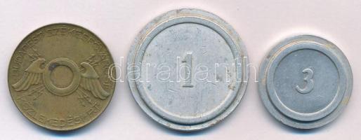 ~1946-1949. 50Ft "BSZKRT / Budapest Székesfővárosi Közlekedési Rt." bronz bárca + ~1970-19...