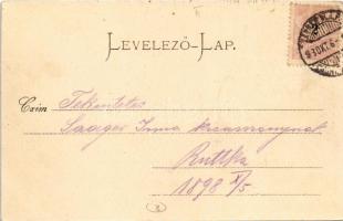 1898 (Vorläufer) Budapest II. Szent Lukács és Császár fürdő, gőzhajó (fl)