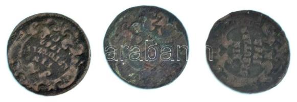 1762C 1kr Cu "II. József" + 1762K-1762P 1kr Cu "Mária Terézia" (2xklf) T:F patin...