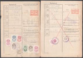12 db marhalevél illetékbélyeggel