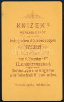 cca 1870 Erzsébet (Sisi, Sissi) császár- és királyné portréja, keményhátú fotó, Knizek/Bécs kiadása,...