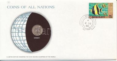 Kiribati 1979. 1c "Nemzetek pénzérméi" felbélyegzett borítékban, bélyegzéssel T:AU Kiribati 1979. 1 Cent "Coins of all Nations" in envelope with stamp and stamping C:AU