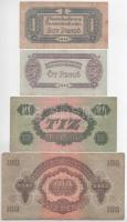 1944. 1P + 5P + 10P + 100P "A Vöröshadsereg Parancsnoksága" T:F,VG közte folt, kis szakadá...