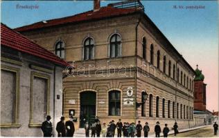 Érsekújvár, Nové Zámky; M. kir. postahivatal, zsinagóga. Vasúti levelezőlapárusítás 14. sz. 1915. / post office, synagogue