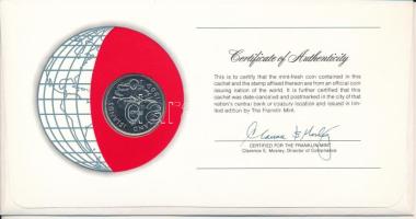 Falkland-szigetek 1980. 10p "Nemzetek pénzérméi" felbélyegzett borítékban, bélyegzéssel T:...