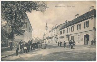 1914 Alsólendva,Alsó-Lendva, Dolnja Lendava; Fő utca, takarékpénztár. Balkányi Ernő kiadása / main street, savings bank (fl)