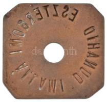 ~1871-1900. "Esztergomi Állami Dunahíd" bronz bárca (25x26mm) T:XF