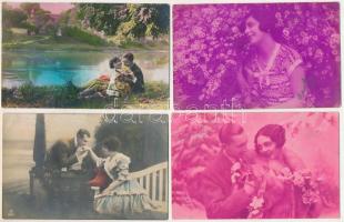 31 db RÉGI zsáner motívum képeslap, fotólap vegyes minőségben: hölgyek, szerelmes párok, gyerekek / ...
