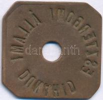 ~1871-1900. "Esztergomi Állami Dunahíd" bronz bárca (25x26mm) T:XF