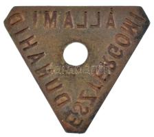 ~1871-1900. "Esztergomi Állami Dunahíd" bronz bárca (37x27mm) T:XF