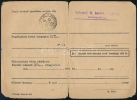 1945.X.27. A kaposvári hadifogolytábor elbocsátó igazolványa