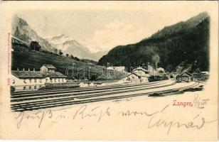 1901 Langen am Arlberg, Bahnhof / railway station, locomotive, train (EK)
