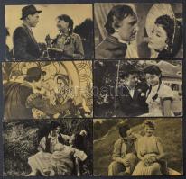 55 db MODERN motívum képeslap (Képzőművészeti Alap): magyar színész párok, filmjelenetek az 50-60-as évekből / 55 modern motive postcards: Hungarian actors and actresses