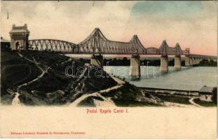 1908 Cernavoda, Cerna Voda, Csernavoda; Podul peste Dunare (Regele Carol I) si Portul / bridge, post