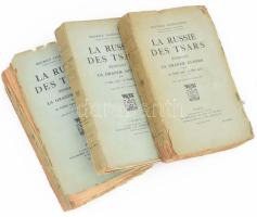 Paléologue, Maurice:La Russie des Tsars pendant la Grande Guerre I-III. Paris, 1922 Plon, 372p +2 kih térk.; 346p. felvágatlan; 356p. + 1 kih térk.   Fűzve kiadói papírborítóval első kötet borítója elvált.