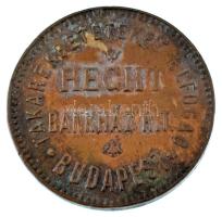 ~1900. "Hecht Bankház Rt. - Takarékbetéteket elfogad - Budapest" kétoldalas fém reklámzset...