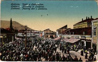 Leskovac, Vásár / Markttag / Pazarny / market (kopott sarkak / worn corners)