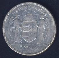 1930. 5P Ag "Horthy jobbra" T:3 ph