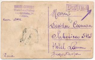 1925 Kraków, Krakau; Ul. Szewska / Rue des Cordonniers / street, pharmacy, shop of Steigbügel, tram....